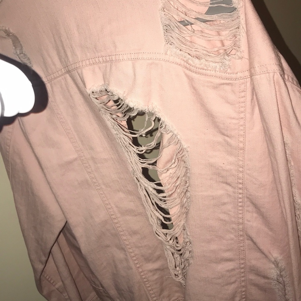 Handmade Light pink  denim  jacket